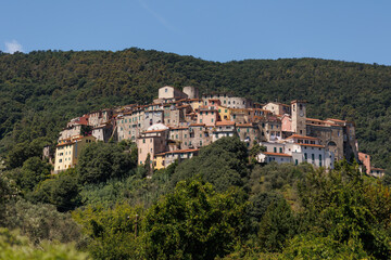 Fototapeta premium The Italian vintage borgo village with traditional red tiles roofs, Forte dei Marmi
