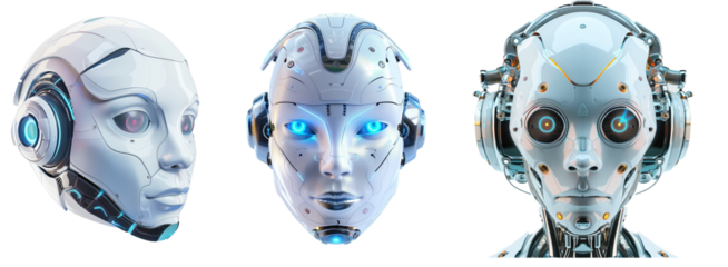 Robotic oxygen facial on isolated transparent background