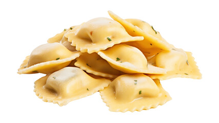 Ravioli pasta food white background fettuccine.