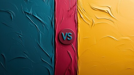 Abstract Versus Concept with Teal Red and Yellow Paint