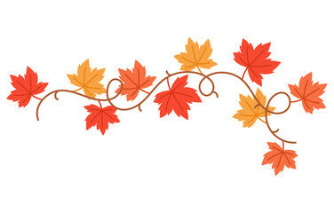 yellow, red, and orange maple leaves garlnad illustration 
