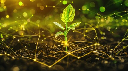 Connected Growth: A Sapling Illuminated by Network
