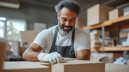 Obraz premium Couple assembling furniture in their new home, Male and female cohabitation, support