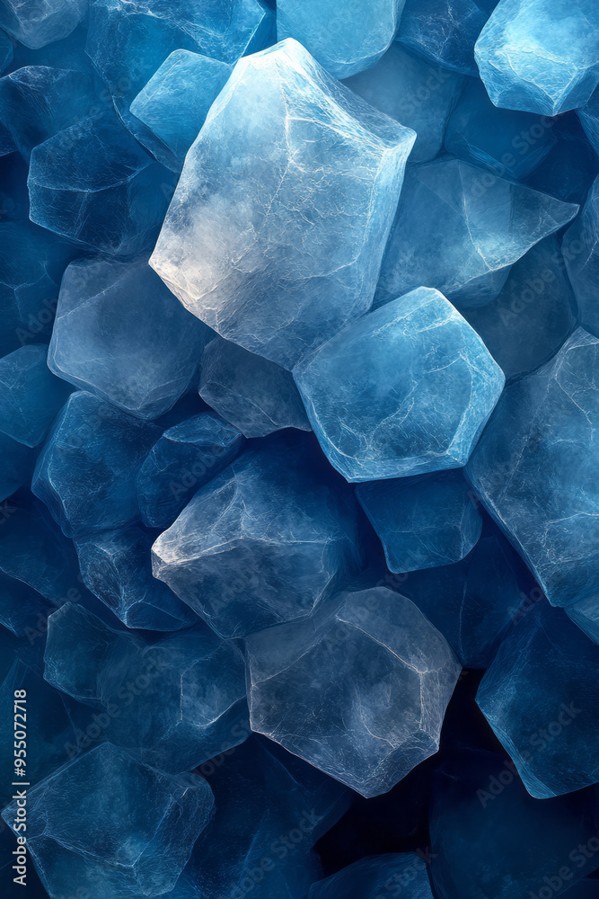 Fototapete a modern multiply background with translucent hexagonal patterns in blues and grays, layered over a 