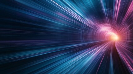 Fototapeta premium Dynamic abstract light trails creating a sense of speed and movement in a vibrant digital space.