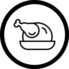 Roast Chicken Vector Icon Design