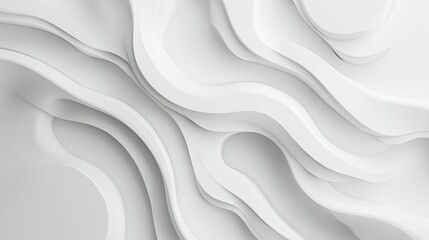 Obraz premium White background with abstract organic shapes and smooth lines, creating a modern look.