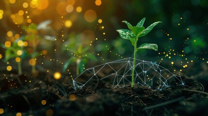 Connected Growth: A Sapling Illuminated by Network