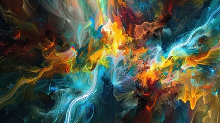 Obraz premium Abstract colorful digital art with swirling shapes