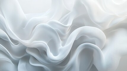 Obraz premium Abstract white background with gentle waves and flowing lines, creating a sense of movement.