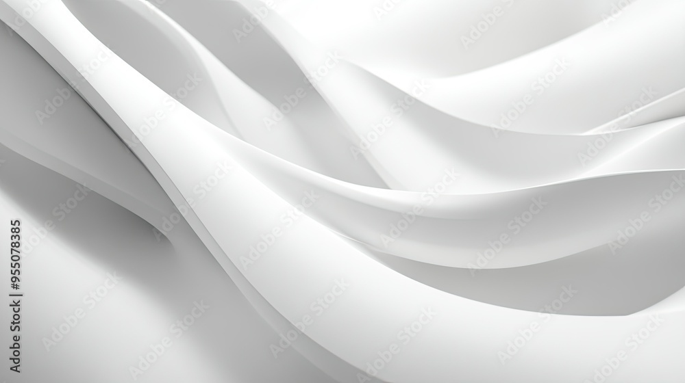 Poster clean and simple abstract white background with soft curves and smooth lines.