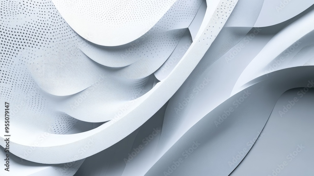Aufkleber white background with abstract geometric patterns and subtle shadows, adding dimension.