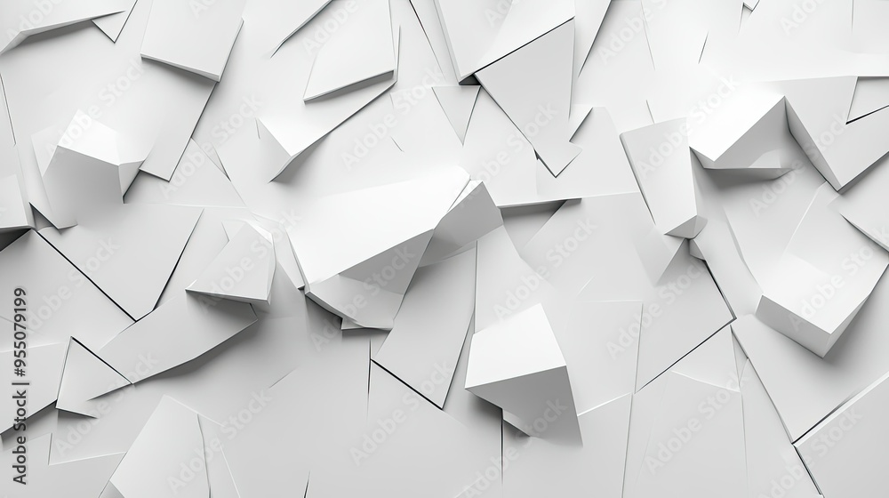 Aufkleber white background with abstract geometric shapes, adding depth and visual interest.