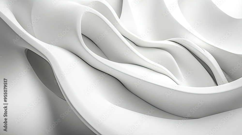 Aufkleber white background with abstract lines and curves, adding depth and dimension.