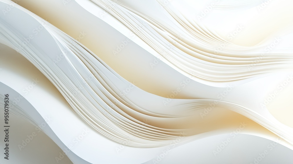 Aufkleber white background with abstract lines and curves, adding depth and visual interest to the composition
