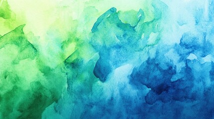 Abstract watercolor splash texture with vibrant blue and green hues, creating a fresh and artistic background