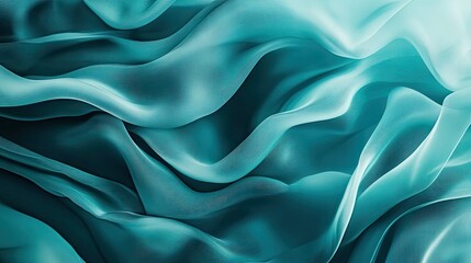 Obraz premium Abstract, wavy texture with smooth, flowing lines in shades of teal and blue, creating a dynamic background