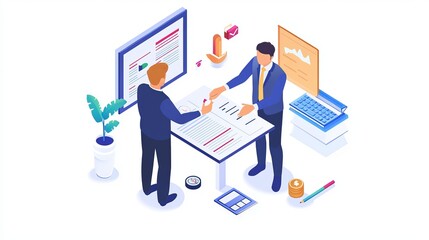 Two businessman accept the terms