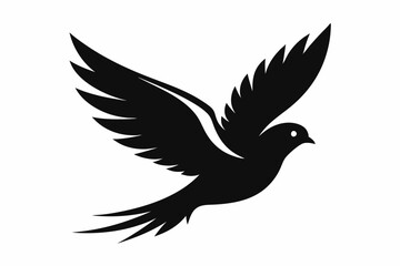 Dove silhouette vector art, Bird icon illustration