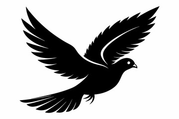 Dove silhouette vector art, Bird icon illustration