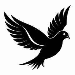 Dove silhouette vector art, Bird icon illustration