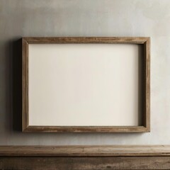 Fototapeta premium Rustic frame mockup of natural wooden frames in minimalist settings. Earthy textures, simple decor, and neutral tones, for art, photography, prints. cozy, natural vibe