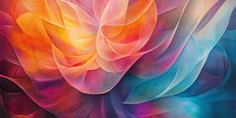 Abstract colorful background with flowing lines.