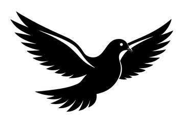 Dove silhouette vector art, Bird icon illustration