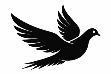 Dove silhouette vector art, Bird icon illustration