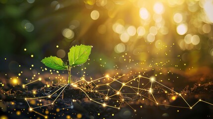 Connected Growth: A Sapling Illuminated by Network