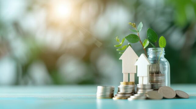 A symbolic image of a family holding a jar filled with coins, representing collective savings goals and financial planning. The background offers copy space for financial-themed content.