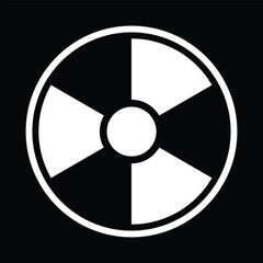 Nuclear icon vector. Nuclear symbol design collection ecology and environment icon. Simple element radiation warning sign isolated on black background. Vector illustration.
