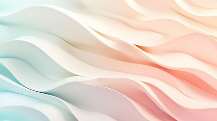 Obraz premium Soft, wavy lines in pastel colors with subtle shadows, perfect for a calm and serene background