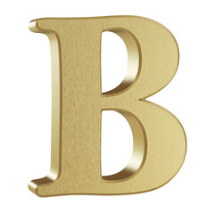 3D Alphabet Letter B Golden Font