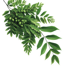 Fototapeta premium A detailed and vibrant illustration of green leaves showcasing their intricate patterns and natural beauty.