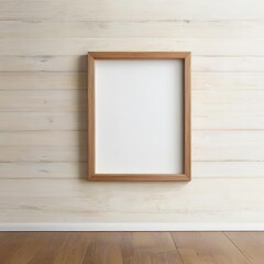 Minimalist frame mockup in natural settings, wooden textures, soft lighting, and simple decor. Ideal for artwork, photography, prints, modern environment with a cozy, rustic vibe