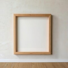 Minimalist frame mockup in natural settings, wooden textures, soft lighting, and simple decor. Ideal for artwork, photography, prints, modern environment with a cozy, rustic vibe