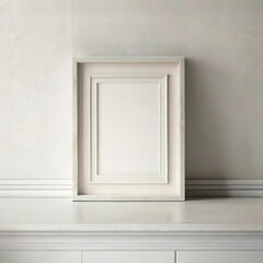 Minimalist frame mockup in natural settings, wooden textures, soft lighting, and simple decor. Ideal for artwork, photography, prints, modern environment with a cozy, rustic vibe