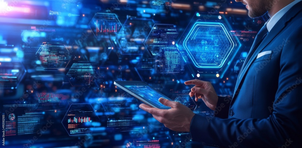 Poster developing business strategies, data management systems and business operations with performance rel