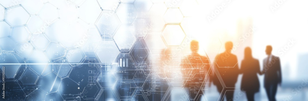 Poster a global business network based on digital technology and data exchange. business intelligence and c