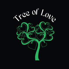 Obraz premium Love Tree T Shirt Design illustrator