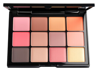 PNG Makeup palettes mockup cosmetics white background blackboard.