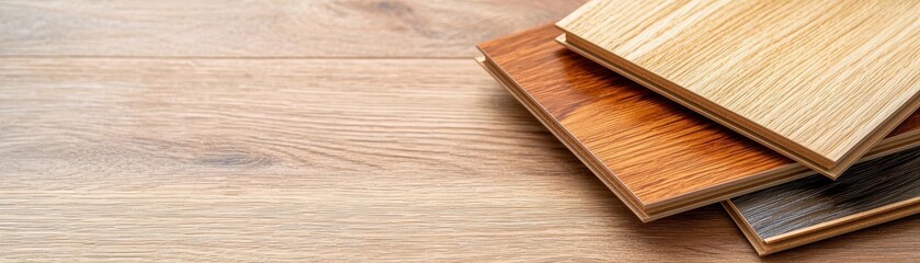 Fototapeta premium Detail of laminate flooring installation, the foundation of any home improvement project