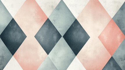 A modern geometric pattern featuring soft pastel colors, perfect for backgrounds, textiles, and contemporary designs.