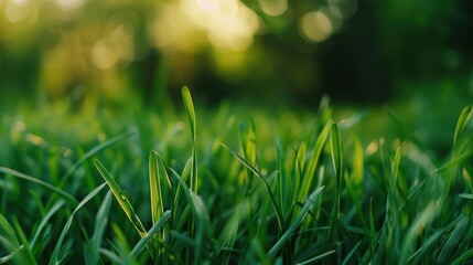 Fototapeta premium Close-Up of Green Grass Blades