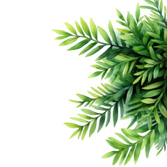 Fototapeta premium Lush green leaves create a vibrant and natural border, perfect for enhancing design projects with a touch of nature.
