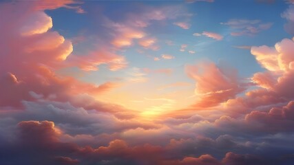 sky, blue sky, anime style sky, sky with clouds, sun in sky with clouds, blue sky, anime style clouds, sky black, gain, wallpaper, summer, weather, air, cloudy