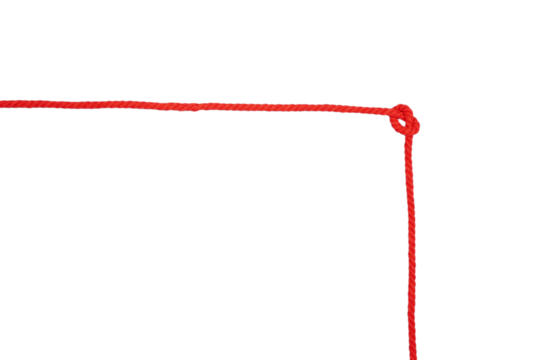 Border red rope isolated transparent