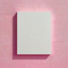 Minimalist interior canvas mockup with a blank canvas against a pink wall. Perfect for displaying artwork or posters in a modern, clean space.