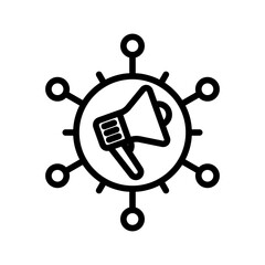 ads broadcasting icon line vector design